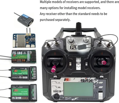 Miniatura 5 de DTXMX FS-i6X transmisor y receptor de radio de 10 canales FS-iA10B controlador RC de 2.4G para avión helicóptero FPV dron cuadricóptero RC vuela