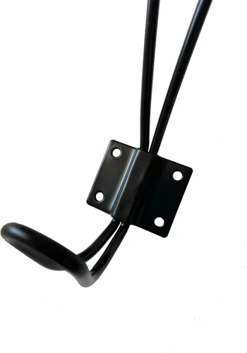 Miniatura 5 de Ganchos de alambre negros para abrigos, paquete de 5 ganchos rústicos de pared resistentes de doble punta, gancho de entrada para colgar ropa