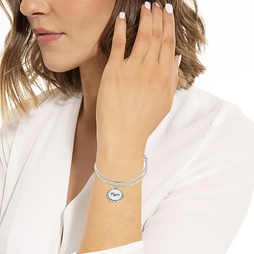 Miniatura 3 de LeCalla Pulsera de plata de ley 925 con alambre expandible para mujer, Plata de ley