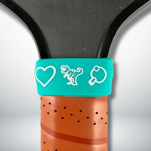 Miniatura 16 de Bandas de nombre de paleta de pickleball personalizadas, agarre de silicona personalizado, etiquetas de identificación de pickleball duraderas Verde