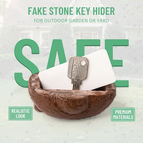 Miniatura 2 de Fake Rock – Aspecto de piedra – Caja de seguridad oculta para exteriores, caja de almacenamiento secreta para llaves, ocultador de llaves de piedra