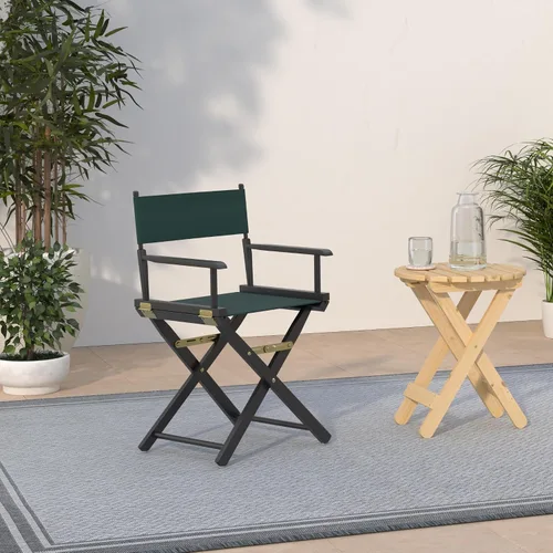 Miniatura 2 de Casual Home - Silla de director de 18 in, marco negro, con lona color verde cazador.