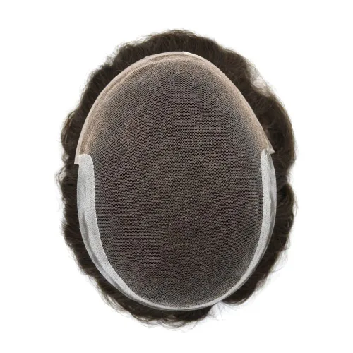 Miniatura 6 de Toupee Hair Piece French Lace Real Human Hair Mens Hair Units System Front Bleched Knot Toupee para hombres, postizos de línea capilar natural