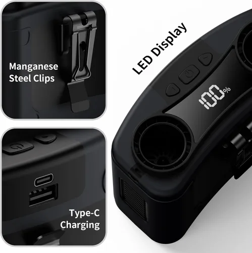 Miniatura 5 de Socool - Ventilador de cintura portátil de 20000 mAh con clip en el cinturón portátil, ventilador personal recargable, 40 horas de refrigeración