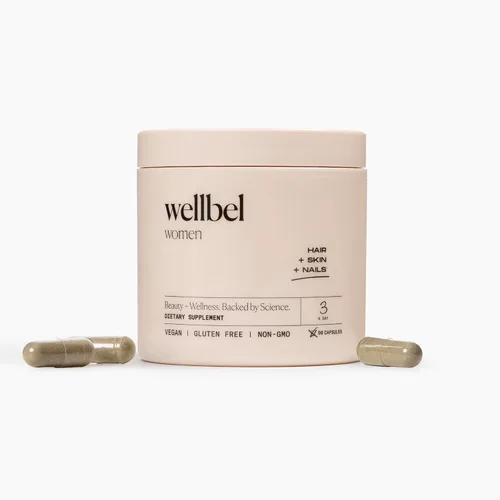 WELLBEL Suplemento Limpio para Mujeres para el Cabello, la Piel y las Uñas, Vegano, Sin Gluten y Sin GMO, 90 Unidades