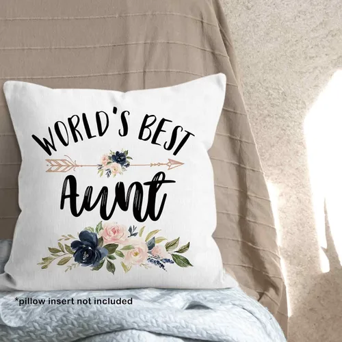 Miniatura 6 de World's Best Aunt Gifts - Funda de almohada de 18 x 18 pulgadas, funda de almohada de cumpleaños para tía y tía, funda de almohada cuadrada