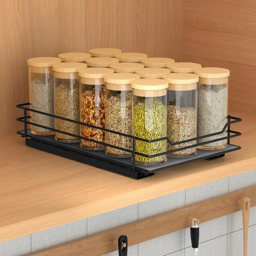 Miniatura 2 de BOIVSHI Organizador de especias extraíble para gabinete, organizador de especias deslizante resistente para armarios de cocina y despensa, se adapta