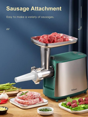 Miniatura 6 de Picadora eléctrica de carne, picadora de carne resistente, máquina de relleno de salchichas, molinillo de alimentos con kit de salchichas y kubbe, 2