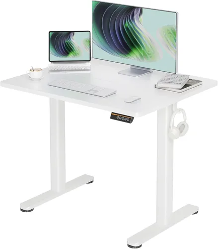 Miniatura 23 de Claiks Escritorio Eléctrico de Pie, Escritorio Ajustable de Altura para Pararse, Escritorio de Oficina en Casa de 48x24 Pulgadas con Tablero
