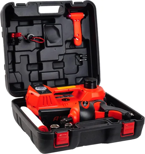 Miniatura 12 de STANDTALL Kit de gato eléctrico para coche de 5 toneladas y 12 V, elevador automático para automóvil con llave de impacto y bomba de inflado