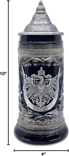 Miniatura 10 de Essence of Europe Gifts OktoberfestHaus - Taza de cerveza alemana de Adler (águila) de 0.6 litros, jarras de cerveza para hombre, cerveza