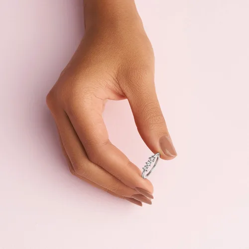 Miniatura 4 de PANDORA Anillo de circonita cúbica con estrellas celestiales en plata de ley