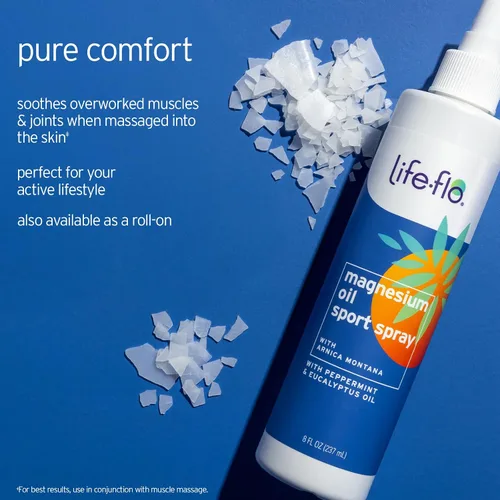 Miniatura 3 de Life-flo Spray deportivo de aceite de magnesio – Spray de aceite de cloruro de magnesio calmante para pies, piernas y músculos, aplicación tópica