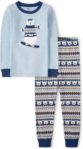 Miniatura 32 de Gymboree Conjunto de pijama unisex de algodón de Navidad de 2 piezas, niño grande, niño pequeño, gimnasio para bebé