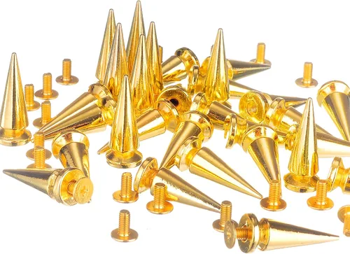 Miniatura 3 de RUBYCA 20 juegos de 20 juegos de espigas y tachuelas grandes de metal para árbol grandes de metal con parte trasera metálica para bricolaje de Dorado