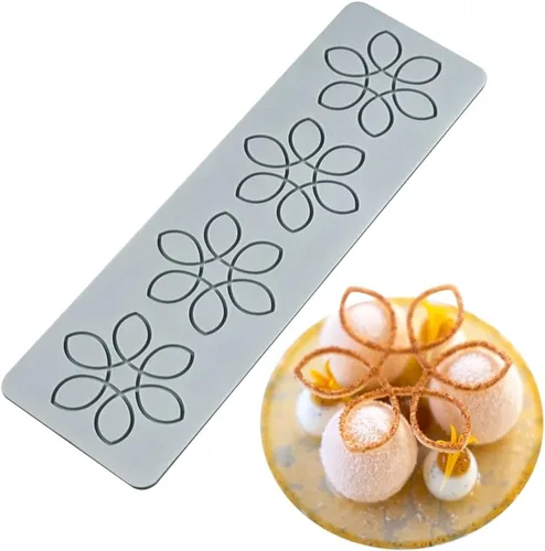 Molde de encaje de silicona para fondant de flores 3D, tapete comestible de azúcar, tapete de encaje de impresión de fondant, tapete de encaje con