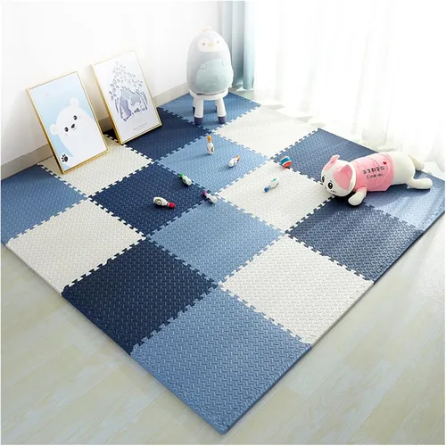 Miniatura 9 de Tapete de rompecabezas de espuma suave con bordes, azulejos entrelazados para salas de juegos, garaje, ejercicio, yoga