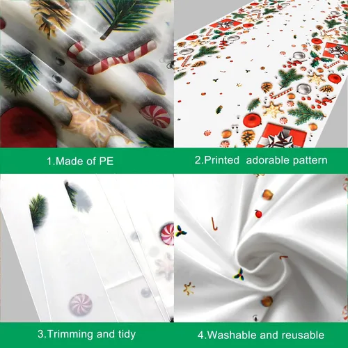 Miniatura 3 de KatchOn, XtraLarge - Mantel de Navidad de plástico, paquete de 3, 108 x 54 pulgadas, mantel de vinilo desechable de Navidad, decoraciones navideñas