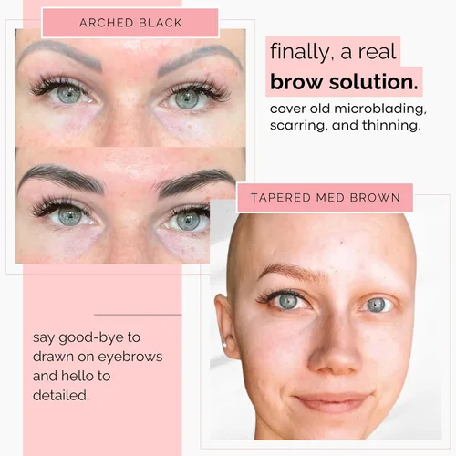 Miniatura 4 de 5 paquetes de tatuajes temporales para cejas, adhesivos impermeables para cejas, tatuajes falsos para el cabello tipo pelar de transferencia