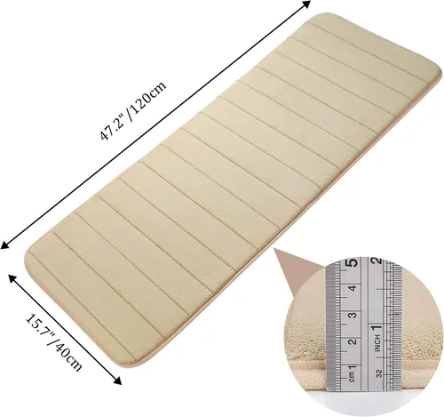Miniatura 3 de uxcell Alfombra de baño de espuma viscoelástica, tapete absorbente para la cocina, suave y cómoda alfombra para suelos de cocina y baño, 16" x 47