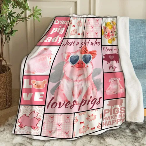 Miniatura 14 de Manta de bebé con diseño de cerdo lindo, acogedora y suave, para niños, niñas, recién nacidos, regalos de cumpleaños de Navidad, 40 x 30 pulgadas