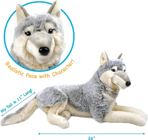 Miniatura 3 de TigerHart Winry El Lobo - Perro de peluche suave de 27 pulgadas (sin incluir la medida de la cola)