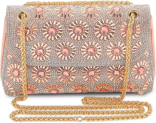 HILELIFE Elegantes bolsos de mano de noche con diamantes de imitación, bolsos de noche con diamantes de imitación para bodas, fiestas y ocasiones