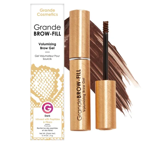 Miniatura 11 de Grande Cosmetics GrandeBROW-FILL Gel voluminizador para cejas, rímel tintado o transparente, sujeción flexible suave, resistente al agua 5. Ébano
