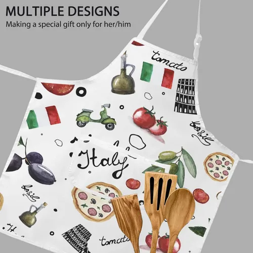 Miniatura 5 de POFULL Italia Landmarks Delantal Roma Italia Regalo de cocina Delantal de cocina italiana Regalo de inauguración de la casa para ella