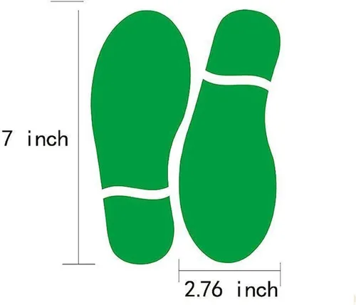 Miniatura 2 de Finduat 20 pares de 40 impresiones de zapatos verdes para niños, calcomanías de huellas, escaleras de pared para guiar instrucciones