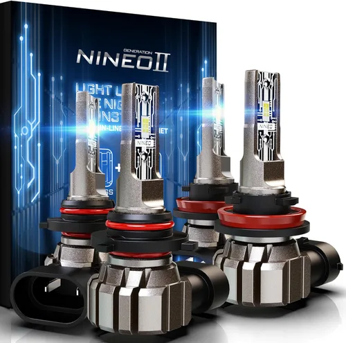 Miniatura 14 de NINEO Bombillas H4, bombillas 9003, 300% superbrillantes, blanco frío 6500K, tamaño mini real 1:1, Plug and Play, accesorio de deportes motorizados