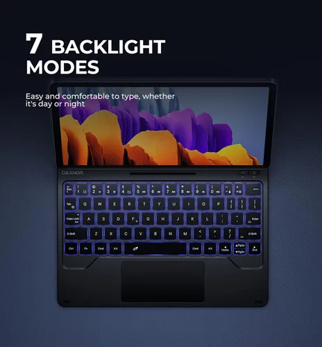 Miniatura 4 de Dexnor Para Samsung Galaxy Tab S8/S7 Funda Con Teclado Soporte Magnético Flotante Cantilever Con Trackpad Multi-Touch S Pen Holder Funda De Teclado