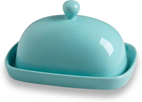 Miniatura 20 de Sweejar Mantequillera de cerámica con tapa para encimera, recipiente para mantequilla de porcelana con mango de perilla, recipiente para mantequilla
