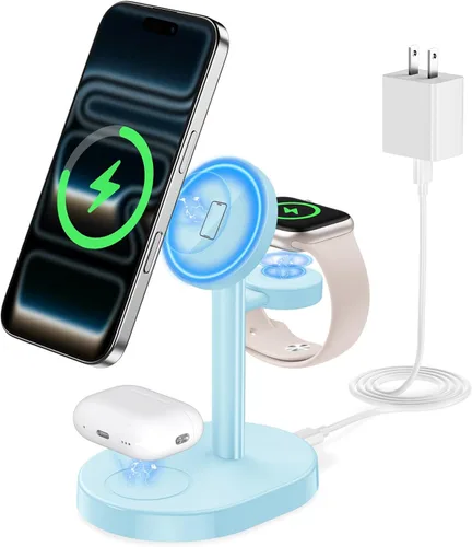 Miniatura 11 de Hevanto 25W 3 in 1 Super Fast Charging Station for Apple MagSafe Charger, Wireless Magnetic Mag-Safe Charger Stand for iPhone 17 16 15 14 13 12
