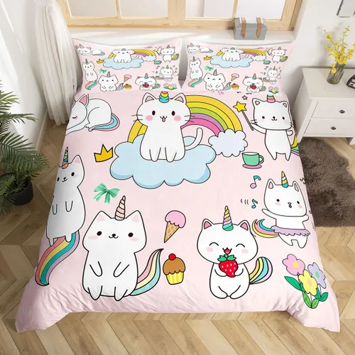 Miniatura 25 de Lindo juego de ropa de cama con dinosaurios, juego de funda de edredón con dibujos animados de cactus, funda de edredón decorativa, funda de edredón