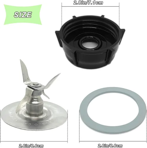 Miniatura 2 de para kit de piezas de repuesto de licuadora Oster - Cuchilla trituradora de hielo con tapa de base de jarra, perno de acoplamiento con anillo