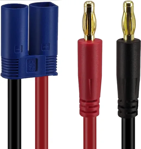 Miniatura 6 de Yeebline Cable de carga de batería EC5 a Banana Plug, paquete de 2 conectores macho 12AWG EC5 de 1.0 ft a 0.157 in Banana Bullet Macho Lipo