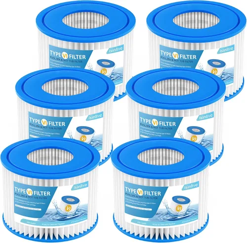 isinlive Paquete de 6 Filtros Tipo VI para Bañera de Hidromasaje y Filtro de SPA de Repuesto Compatible con Lay-Z Spa, Intex, Coleman SaluSpa,