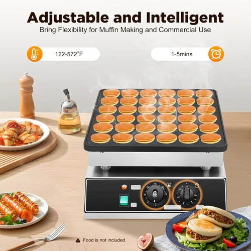 Miniatura 3 de Mini máquina eléctrica para hacer panqueques de 36 agujeros, 1000 W, plancha comercial holandesa para panqueques, máquina comercial para hacer