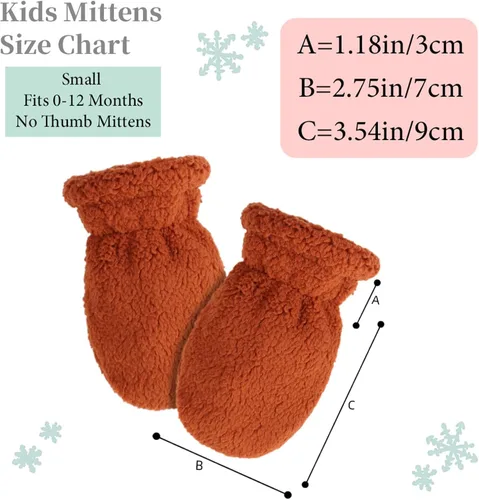 Miniatura 5 de Zsedrut Guantes de invierno para bebés y niños, guantes cálidos con forro polar para niños de 1 a 7 años