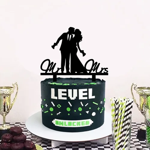 Miniatura 2 de Divertida consola de juegos de boda, decoración de pastel de videojuegos, videojuegos, juegos, pareja, controlador de juegos, decoración de pastel