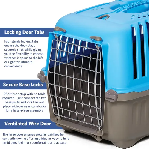 Miniatura 2 de MidWest Homes for Pets Spree Transportador de Viaje – Transportador de Lados Duros para Perros y Gatos, Jaula de Viaje para Mascotas Pequeñas