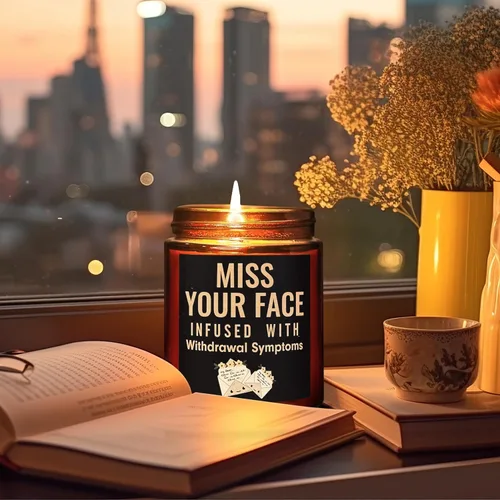 Miniatura 2 de Regalos divertidos para amigos para mujeres y hombres, vela Miss Your Face para ella y él, divertido cumpleaños, amistad, regalo relajante, vela