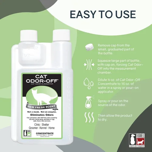 Miniatura 2 de THORNELL Cat Odor-Off Concentrado Eliminador de Olor de Mascotas – Concentrado Eliminador de Olor de Gato para Olor de Orina de Mascotas, Spray