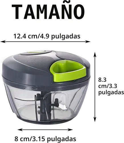 Miniatura 2 de Ourokhome procesador manual de alimentos, picadora de verdura portátil a cuerda, para picar ajo, cebolla, verduras, jengibre, frutas, frutos secos