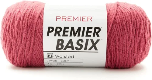 Miniatura 52 de Premier Yarns Basix, hilo de estambre sólido, hecho de acrílico, hilo ideal para ganchillo y tejer, Pecan, 359 yardas 1115-35 Pecan