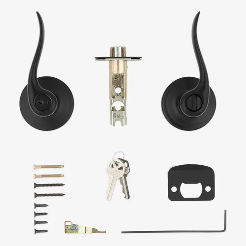 Miniatura 7 de Kwikset Tustin - Manija de puerta de entrada con cerradura y llave, palanca exterior reversible con cerradura segura, para entrada principal