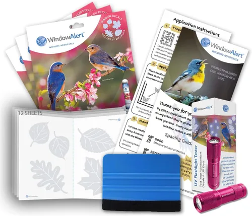 Miniatura 24 de WindowAlert Cobertura Anticolisión de Copo de Nieve - Adhesivo de Ventana UV-Reflectante para Proteger a las Aves Silvestres de Colisiones contra