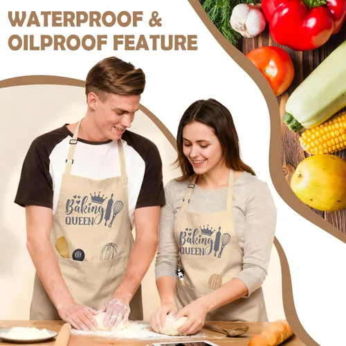 Miniatura 4 de Divertido delantal de cocina para mujeres y hombres, delantal de cocina para hornear con 2 bolsillos, lindo regalo de cumpleaños, Navidad, día