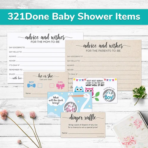 Miniatura 4 de 321Done Libros para tarjetas de bebé, fabricadas en Estados Unidos, 3.5 x 2, blanco, inserto de baby shower para invitaciones, tamaño de tarjeta